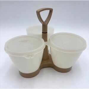 Vintage Tupperware Three Section Relish Condiment Server Divided Serving Dish